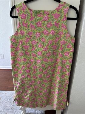 Lilly Pulitzer Pink & Lime Green Floral Shift Dress